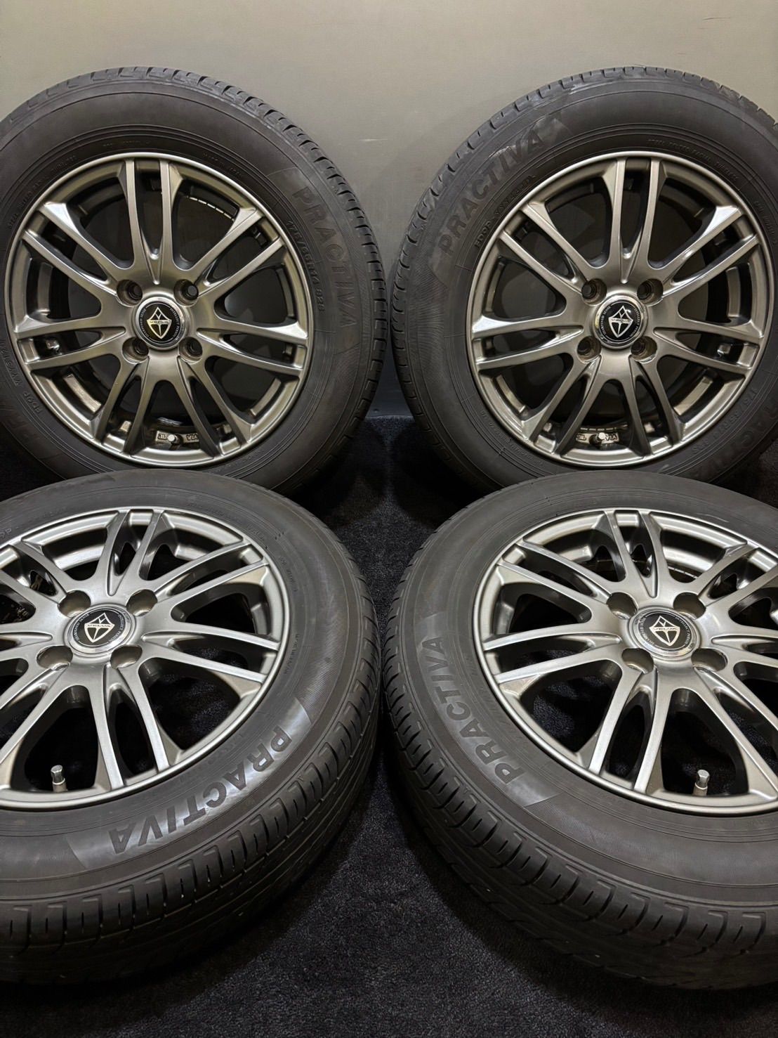 175|65R14 PRACTIVA|BP01 20年製 VELVA 14インチ 5.5J 42 100 4H 夏タイヤ 4本 ノート カローラ 2-J6