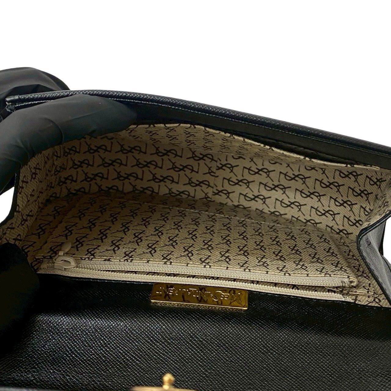 極 美品 袋付き YVES SAINT LAURENT イヴ サンローラン YSL ロゴ