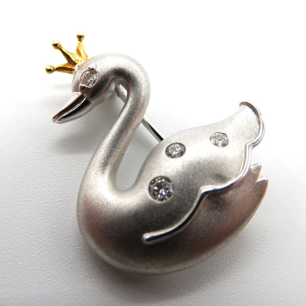 TASAKI K18WG白鳥モチーフダイヤモンドブローチ