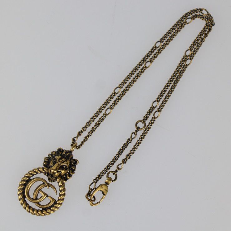 GUCCI グッチ ダブルG付き ライオンヘッド ネックレス