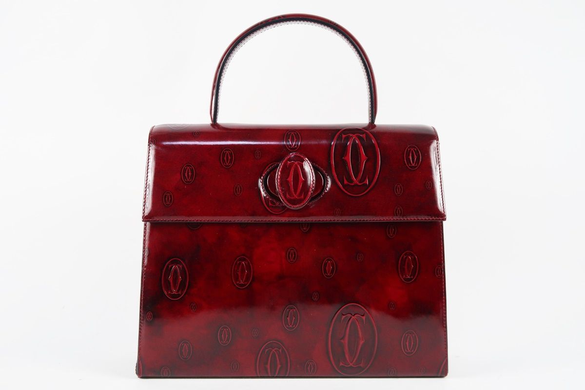 最終価格！Cartier ハッピーバースデー　ボルドー エナメルレザー バック 楽天市場】【美品】 カルティエ ハンドバッグ ハッピー