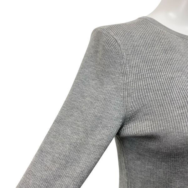 【美品】レナランゲ RENA LANGE カーディガン フリル 身幅38cm 着丈53cm ◇ レナランゲ RENA LANGE ニットカーディガン 長袖 フリル リブ編み