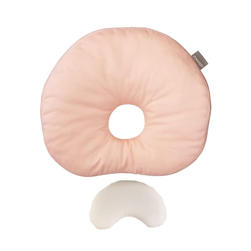 ESMERALDA（エスメラルダ）インサート式ドーナツ枕 ベビー枕 コットン 日本製 (シェルピンク)