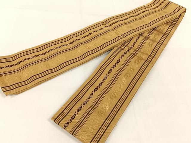平和屋着物●男性　本場筑前博多織　両面　角帯　献上　正絹　逸品　AAAW4331np 平和屋着物○男性 本場筑前博多織 両面 角帯 献上 正絹 逸品