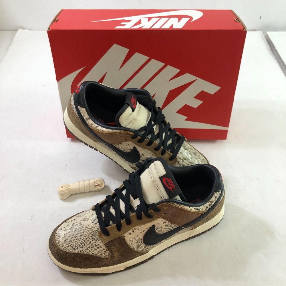 04w2847∞※【中古】 NIKE DUNK LOW PREMIUM ナイキ ダンク ロー プレミアム Head 2 Head  FJ5434-120  ナチュラル/ブラック-エールブラウン-ペカン 28cm スニーカー 【八王子店】