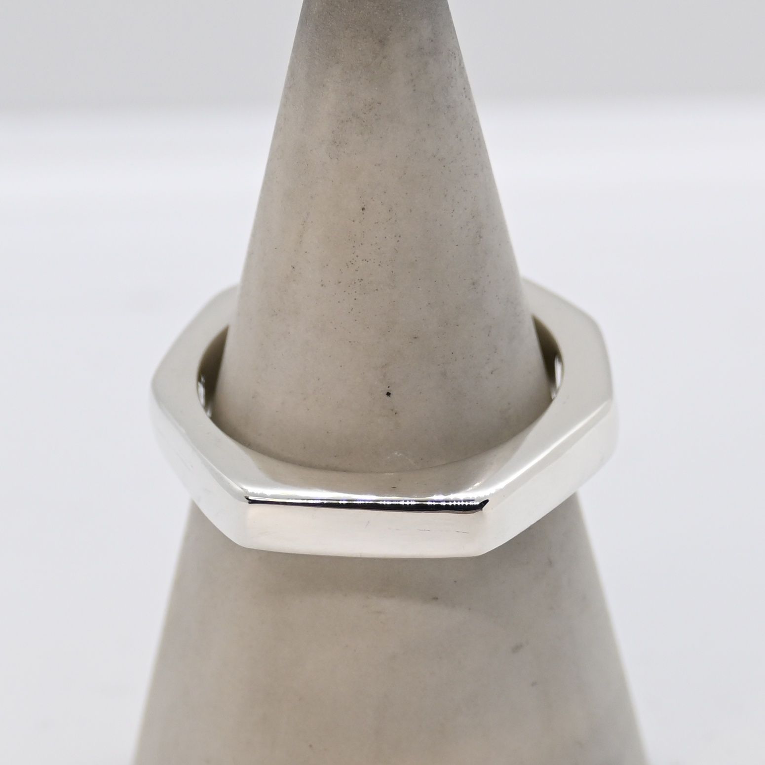 研磨済 GUCCI オクタゴン ナット シルバー リング 21号 Ag925 指輪