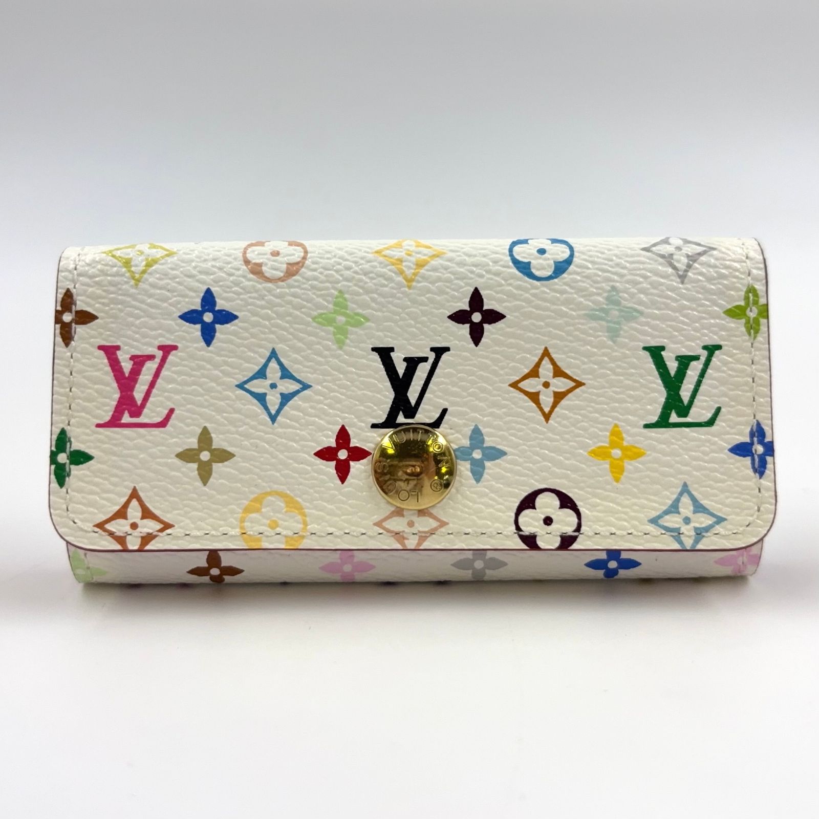 LOUIS VUITTON ミュルティクレ4 モノグラムマルチカラー モノグラムマルチカラー ブロン リッチ PVC ホワイト×マルチカラー キーケース ゴールド M93731