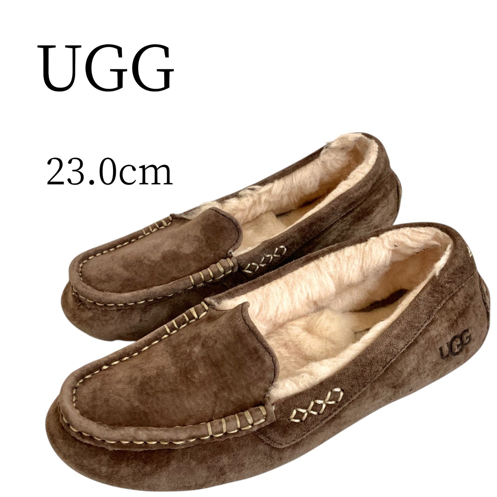 UGG アグ 茶 モカシンシューズ 23.0cm - メルカリ
