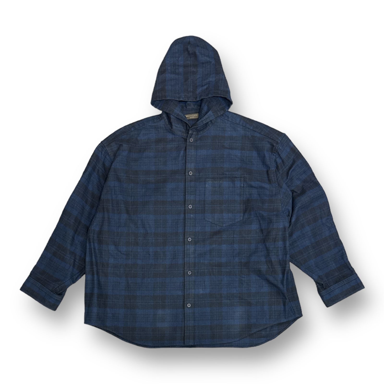 国内正規 BALENCIAGA 22AW Check Flannel Hooded Shirt チェック