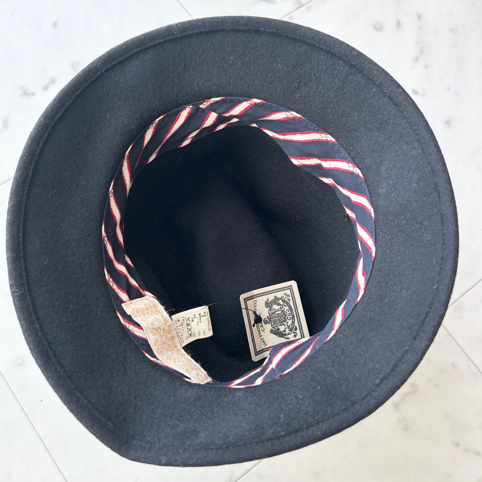 未使用タグ付 CA4LA カシラ フェルトハット 中折れハット ブラック