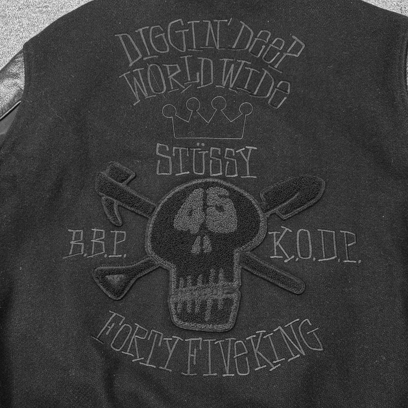 stussy VARSITY JACKET レザー切替 バーシティジャケット スタジャン