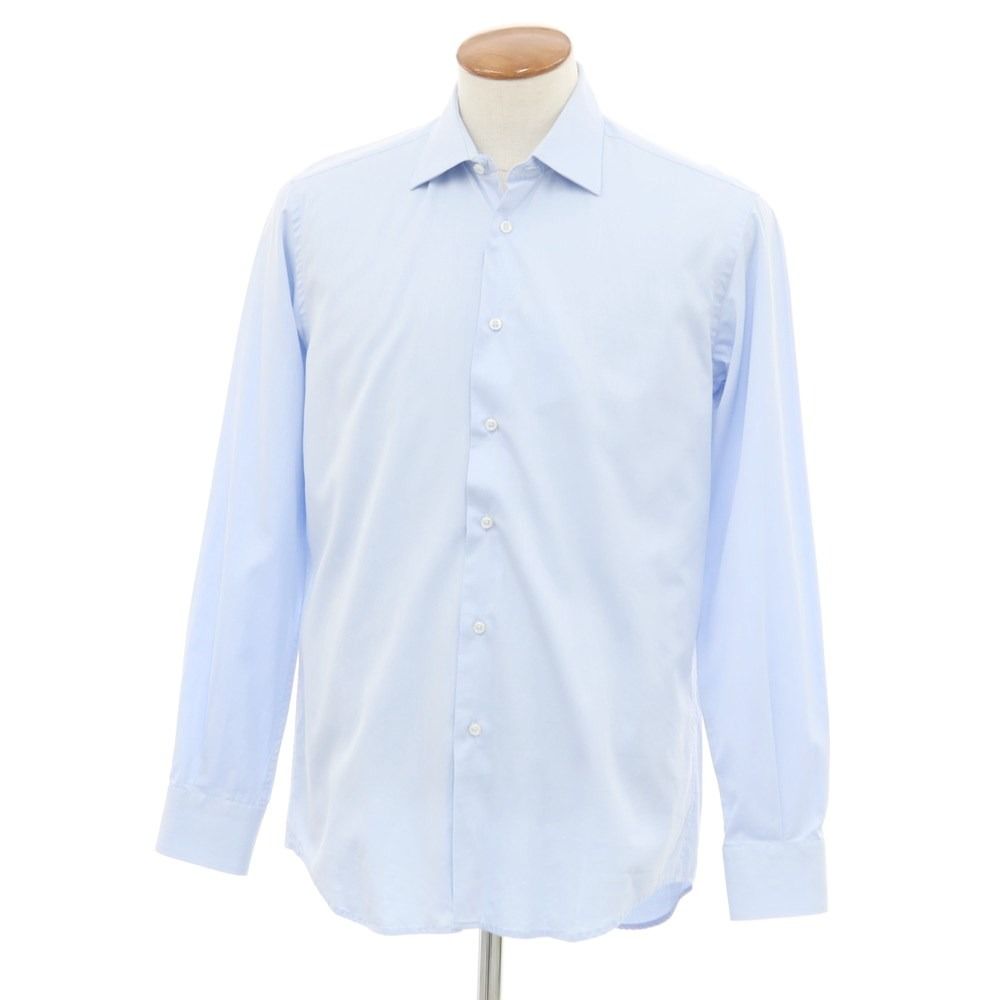 【中古】サルトリアイタリアーナ Sartoria italiana コットン セミワイドカラー ドレスシャツ サックスブルー【サイズ39】【メンズ】