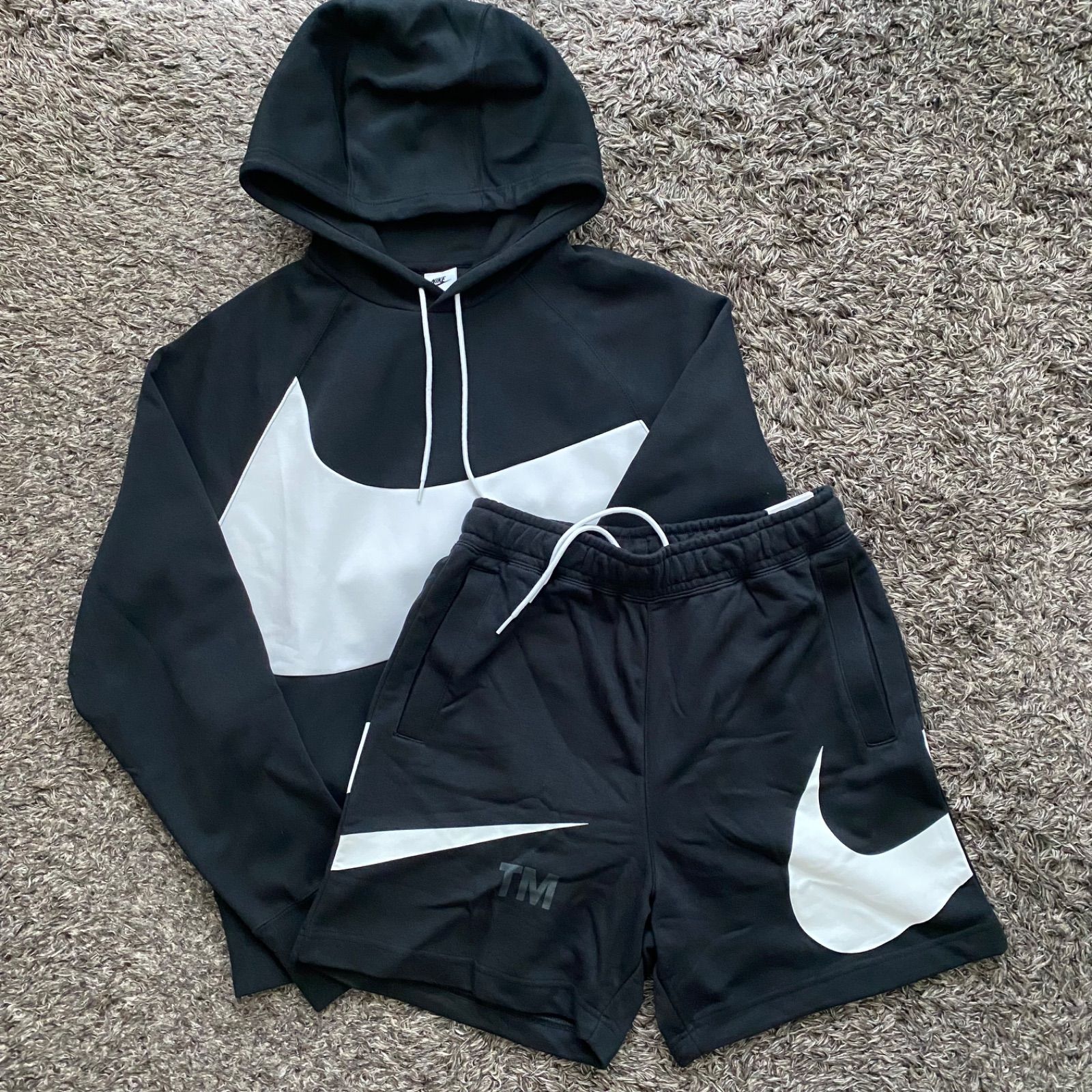 新品】NIKE ナイキ ビッグスウッシュ パーカー ハーフパンツ 上下 