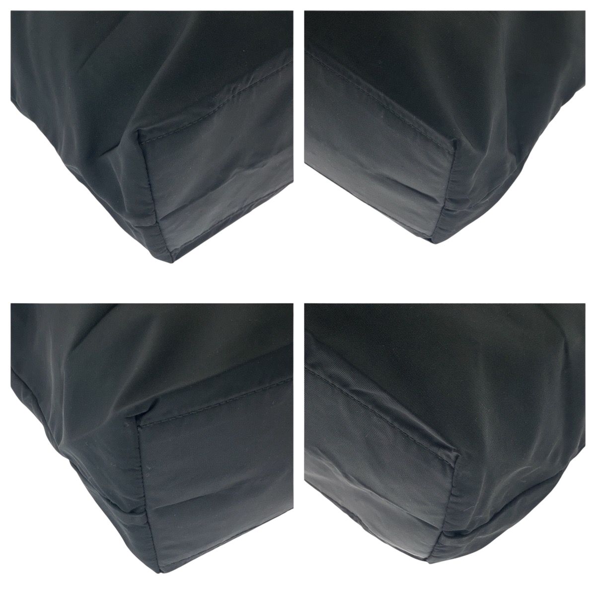 PRADA プラダ テスート 三角ロゴプレート ブラック 黒 シルバー金具  