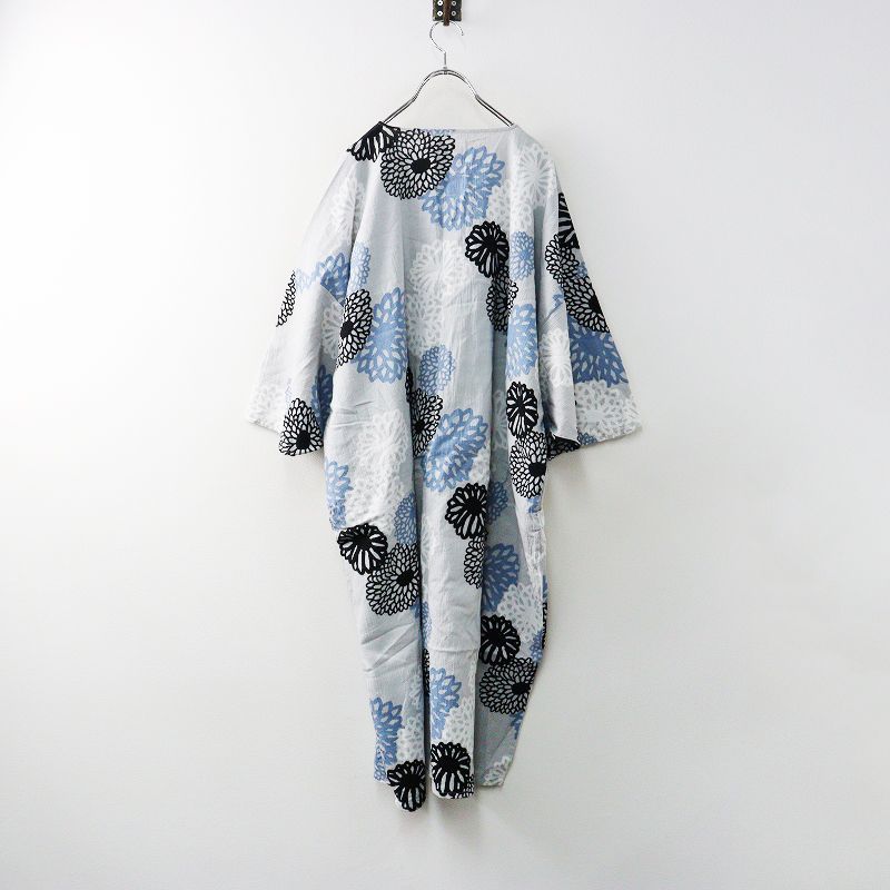 美品 sousou 貫頭衣 高島縮 薙刀長方形衣 京型友禅 百花（ひゃっか） 美品 sousou 貫頭衣 高島縮 薙刀長方形衣 京型友禅 百花（ひ