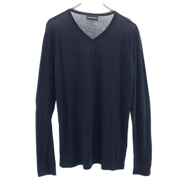 エンポリオアルマーニ Vネック ニット 52 黒系 Emporio Armani 長袖