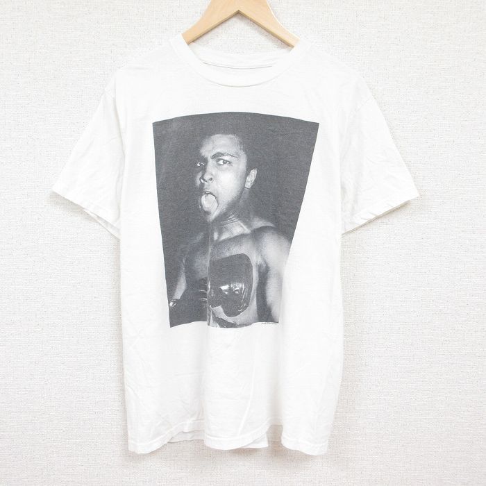 XL/古着 半袖 Tシャツ メンズ モハメドアリ 大きいサイズ コットン クルーネック 白 ホワイト 24apr12 中古