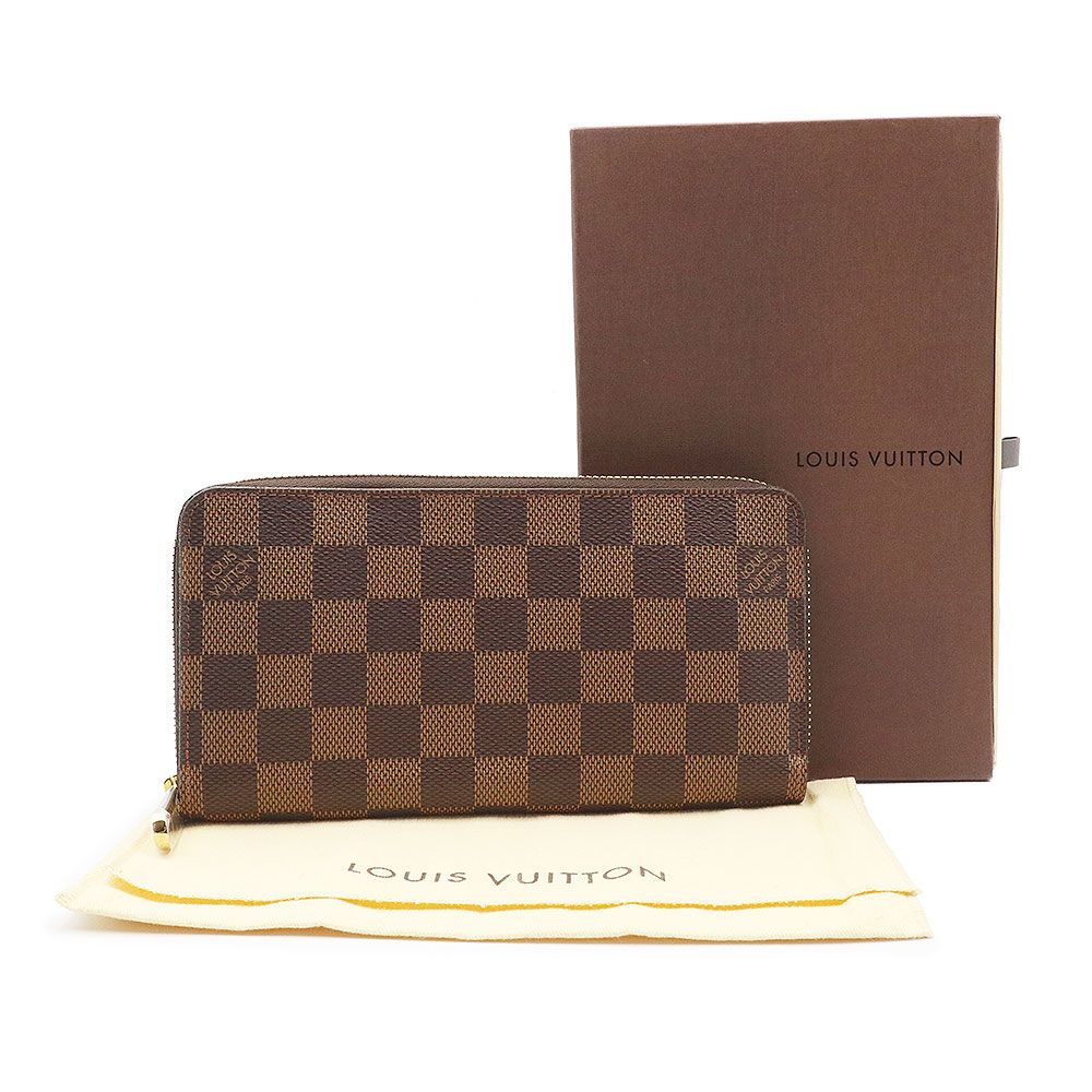 ルイヴィトン N60015 ダミエ ラウンドファスナー 長財布 ブラウン LOUIS VUITTON ルイ・ヴィトン ダミエ ジッピーウォレット
