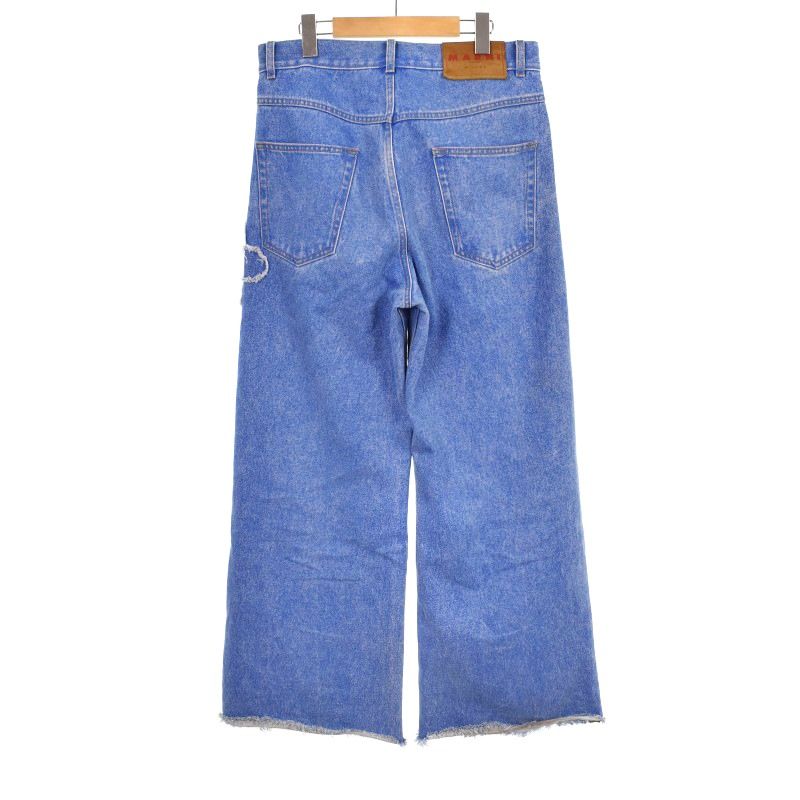 マルニ MARNI 25SS Patched Coated Organic Denim Trousers フラワー
