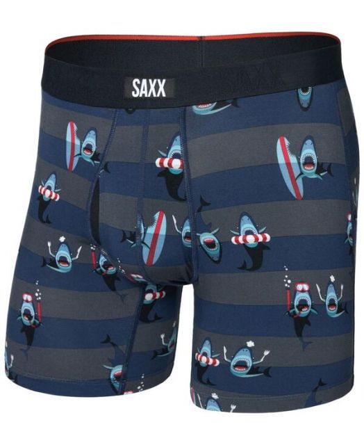 送料無料 サックス メンズ ボクサーパンツ アンダーウェア Men s Vibe Xtra Slim-Fit Printed Boxer Briefs Shark Bite-navy