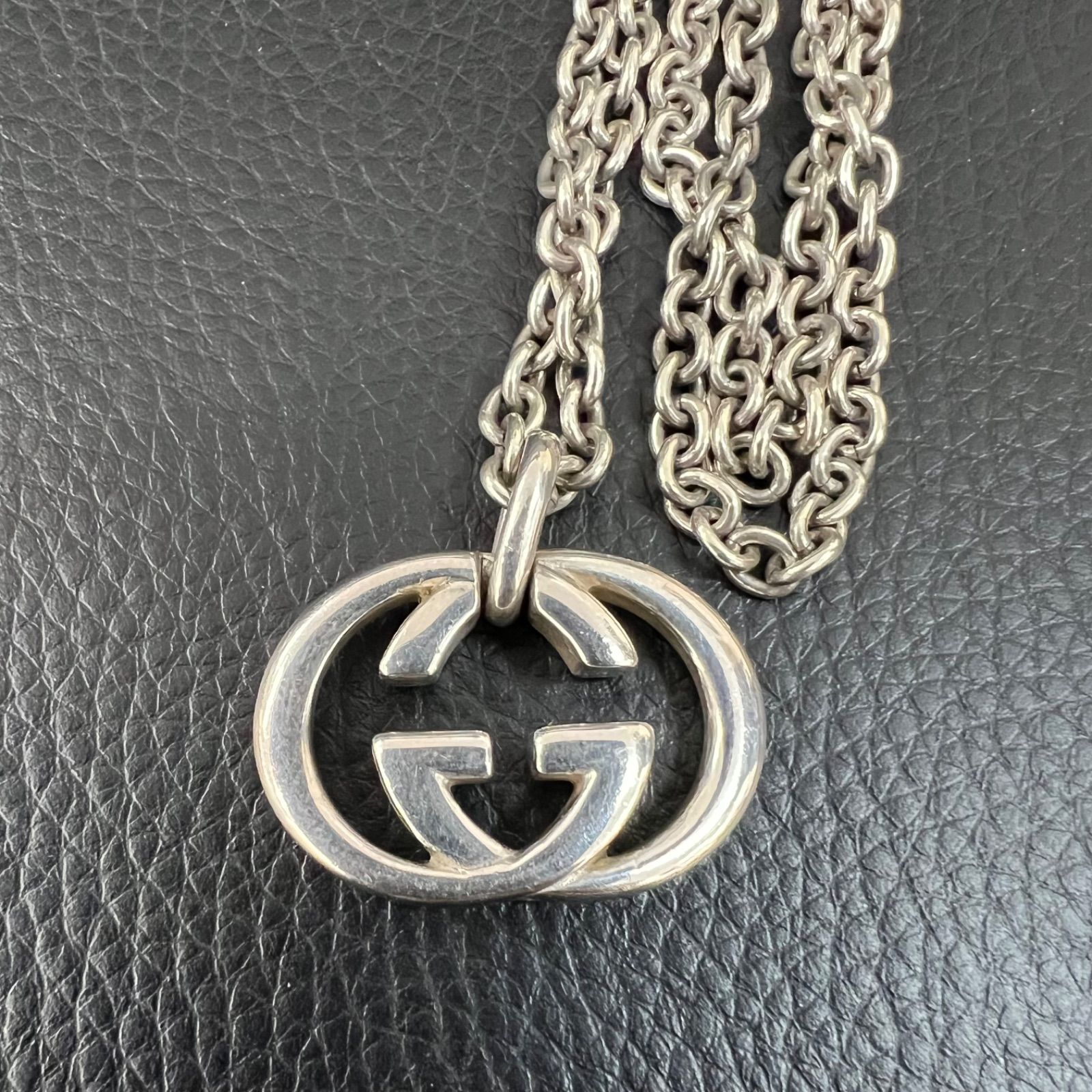 美品 GUCCI グッチ インターロッキング シルバー ネックレス SV925 美品 GUCCI グッチ インターロッキング シルバー ネックレス