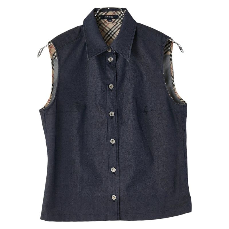 バーバリー ベスト サイズ 40 グレー コットン ナイロン ポリエステル メンズ BURBERRY 1-0232768