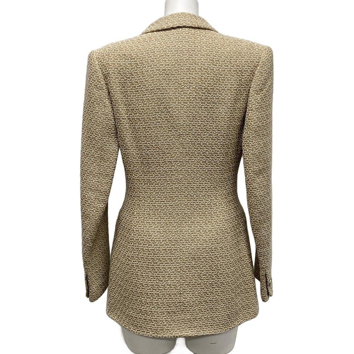 CHANEL シャネル ジャケット サイズ36 S レディース - P10822 ベージュ×白 長袖 ツイード 秋 冬 ウール