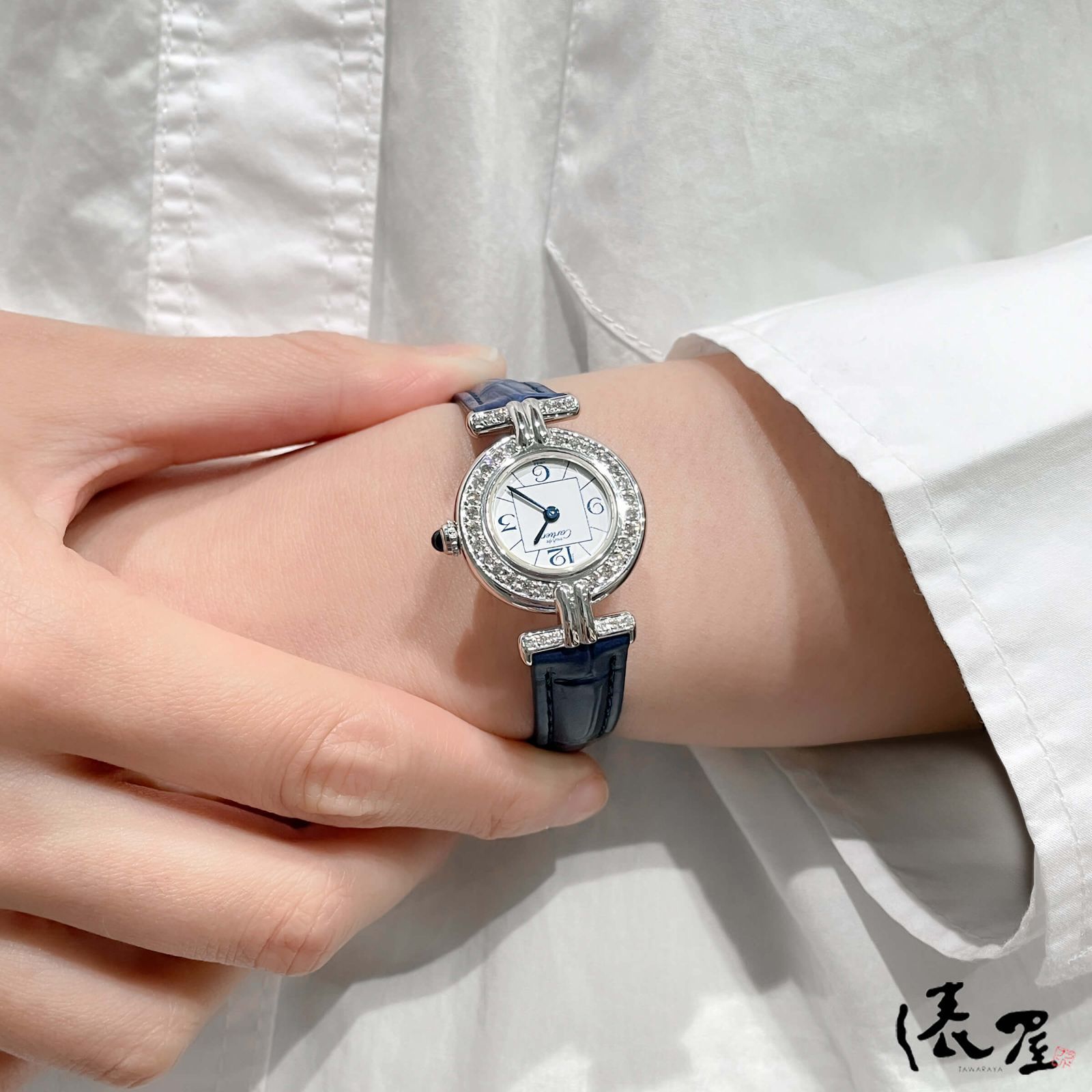 【仕上済】カルティエ マストコリゼ ダイヤベゼル 後期 ヴィンテージ 加工後未使用 レディース シルバー Cartier 時計 腕時計 中古【送料無料】