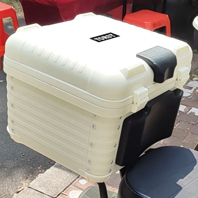 ヴィンテージ風 バイク リアボックス｜大容量 非アルミ合金 収納ボックス 電動バイク スクーター対応 トランクケース 汎用タイプ