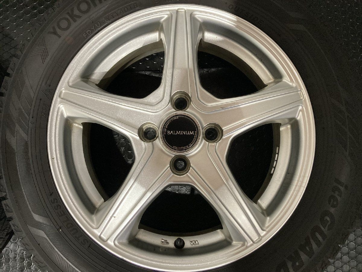 タイヤ走行短め【YOKOHAMA iG60 175/65R15】スタッドレス【BALMINUM V5 15インチ 5J4HPCD100+39】カローラフィールダー スペイド等(KTD190)