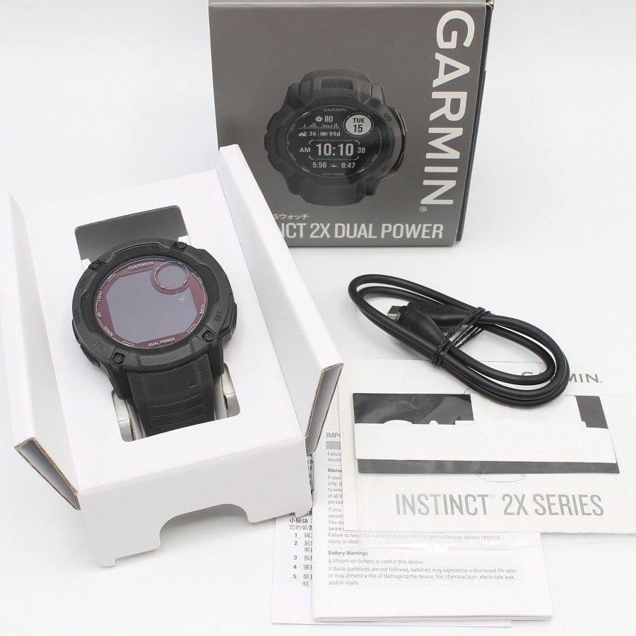 GARMIN Instinct 2X Dual Power Graphite 010-02805-22 スマートウォッチ ガーミン インスティンクト デュアルパワー 本体