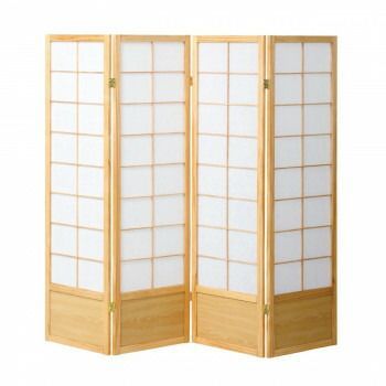 弘益(KOEKI) UTILITY 和風衝立4連 ナチュラル 高さ1500mm JPS1504NA