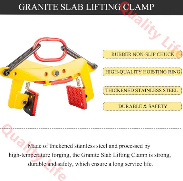 花崗岩吊り上げクランプ 石材吊り上げクランプ 調整 な開口部40～300mm コンクリートブロック 花崗岩スラブ 石材スラブの吊り上げ 輸送用 垂直石材プレートクランプ Opening4-18cm