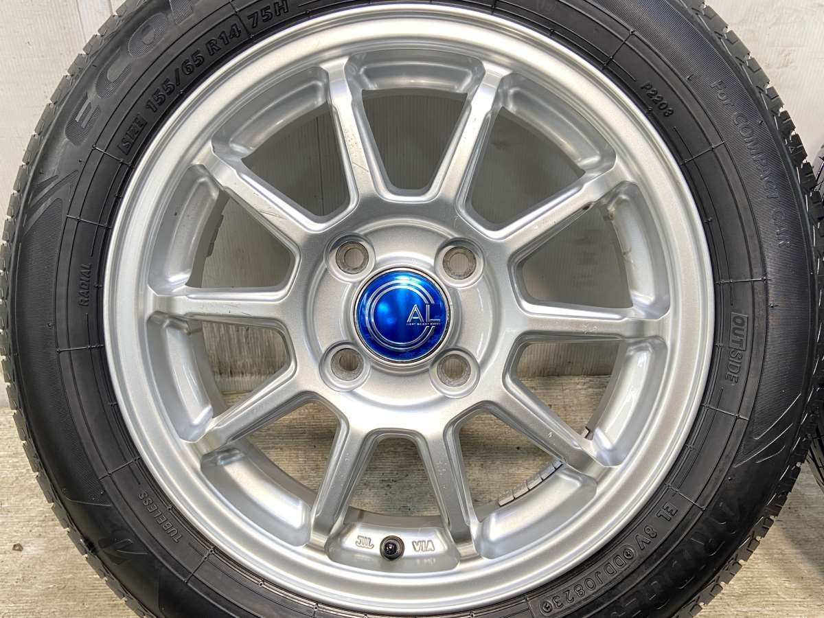 155/65R14 nブリヂストン エコピア NH200C n AL n14x4.5 44 100-4穴 n中古