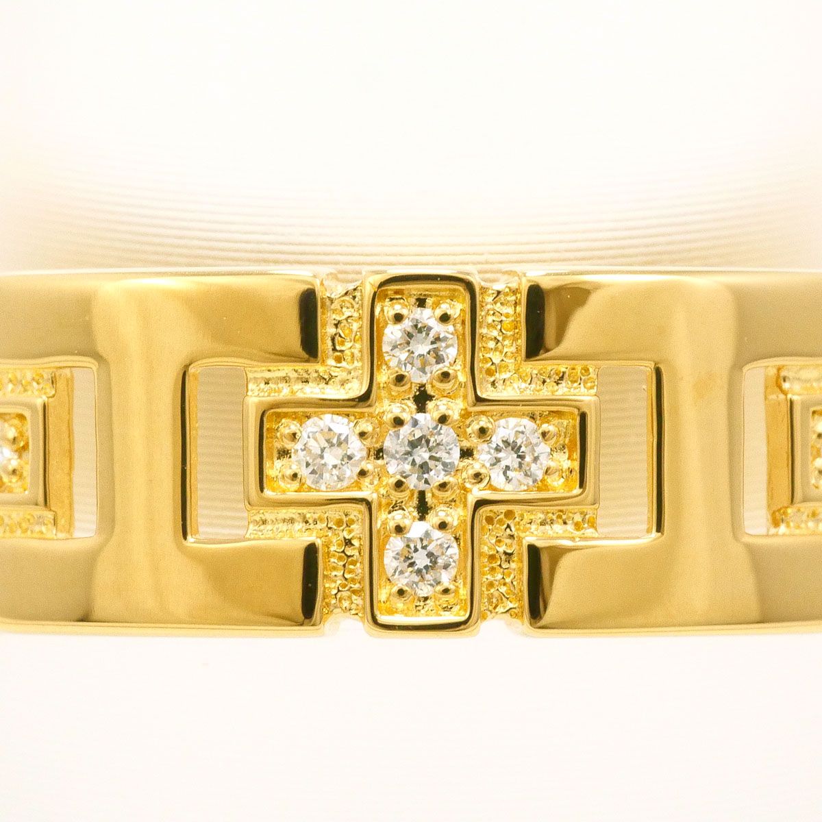 リング 指輪 K18YG 19号 ダイヤ 0.10ct 鑑別書 総重量約5.0g