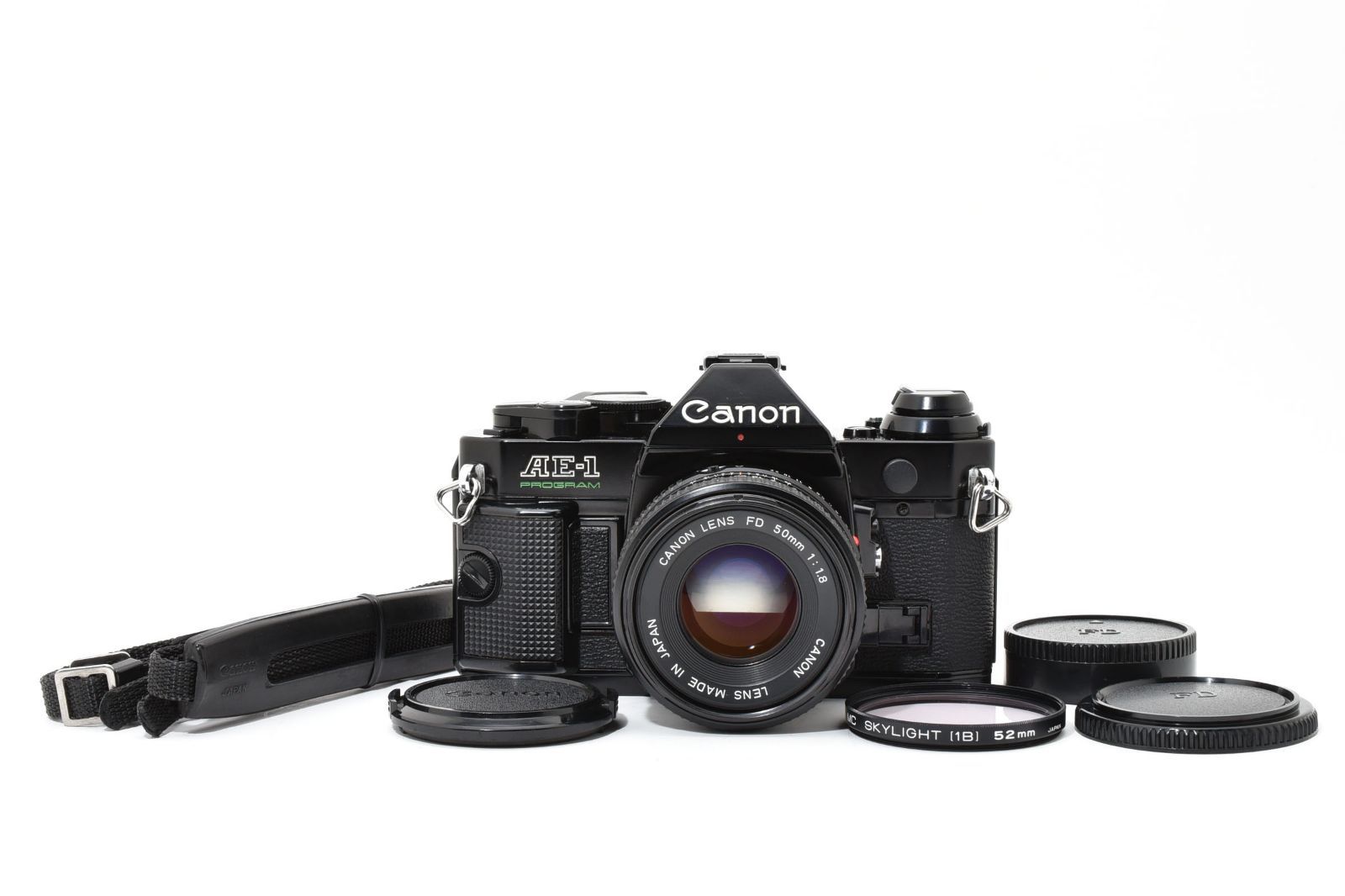 5404 Canon AE-1 Program Black NFD 50mm f1.8 Tested New Seals キャノン MFフィルムカメラ