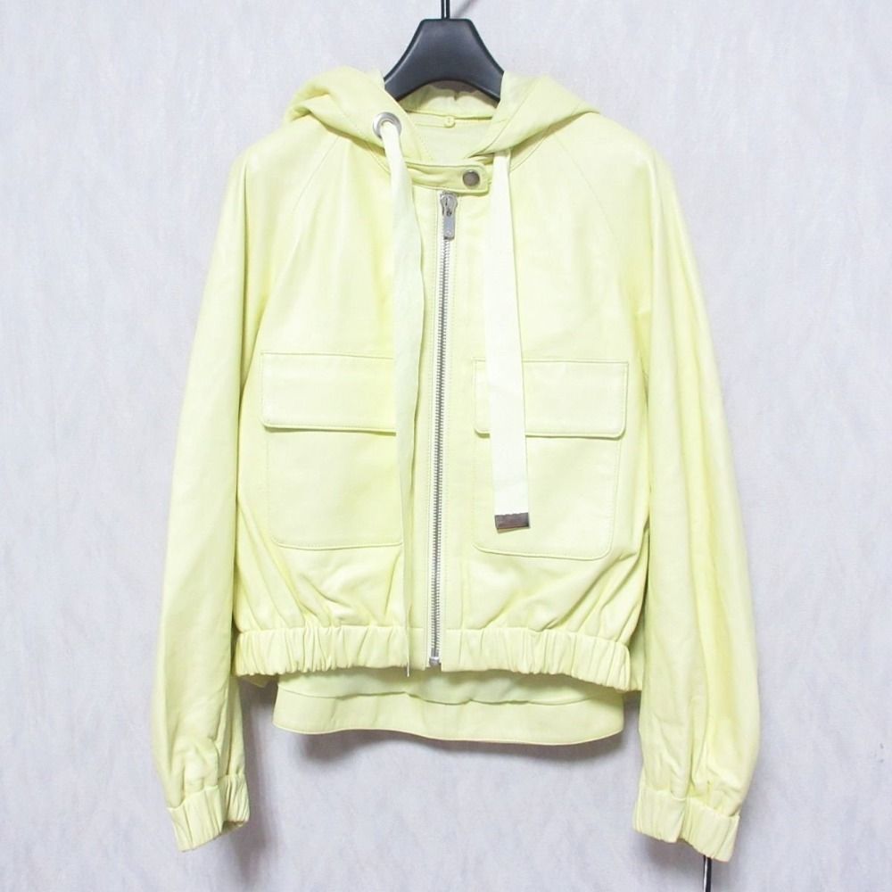 Grace Class - 未使用 訳アリ 23SS GRACE CLASS グレースクラス オンライン完売モデル 2WAY ラムレザーショートブルゾン 0223104078 36 イエロー レディース 古着 中古 USED 未使用 訳アリ 23SS GRACE CLASS グレースクラス オンライン完売