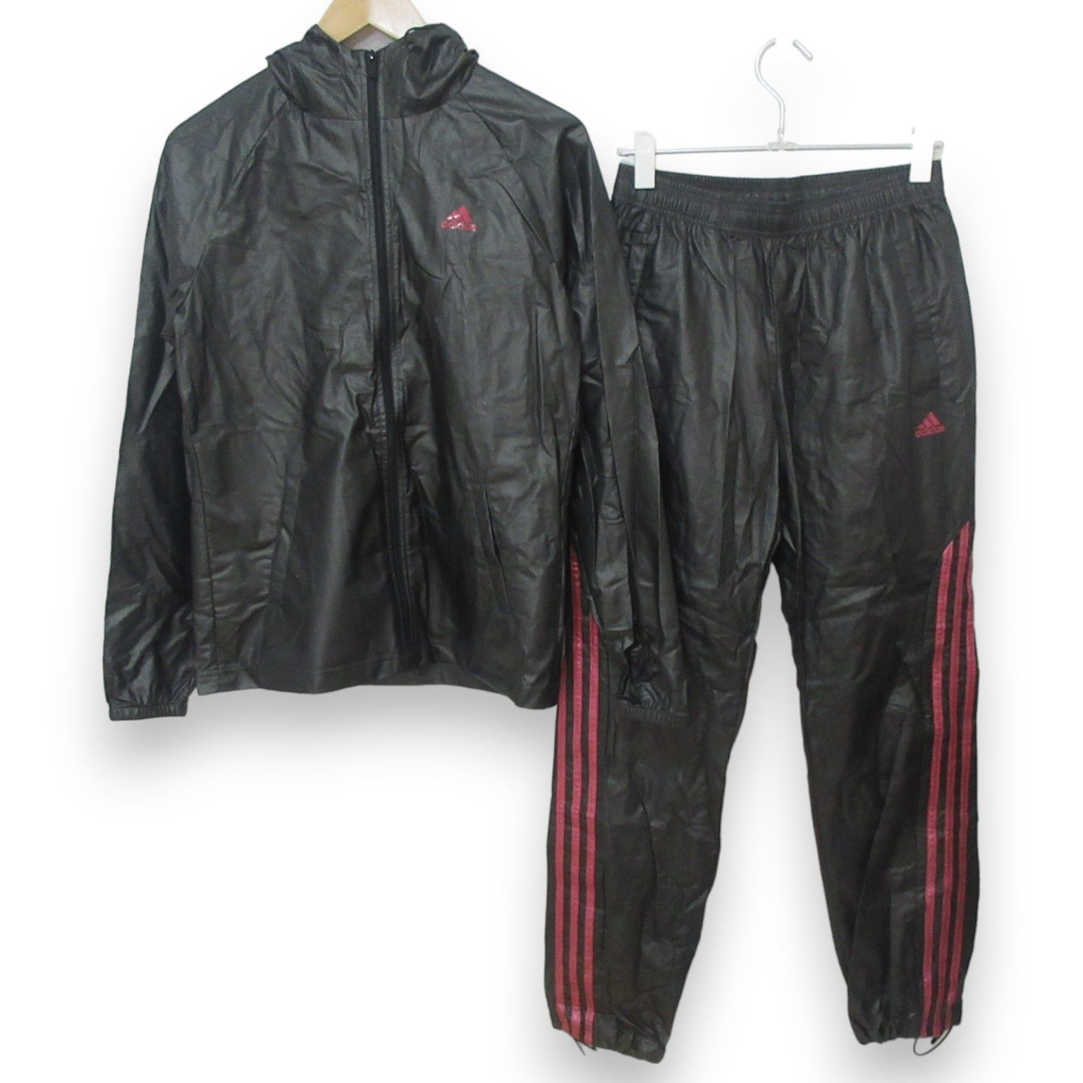 200776】adidas アディダス 薄手 ナイロンジャージ上下 3本ライン 長袖 