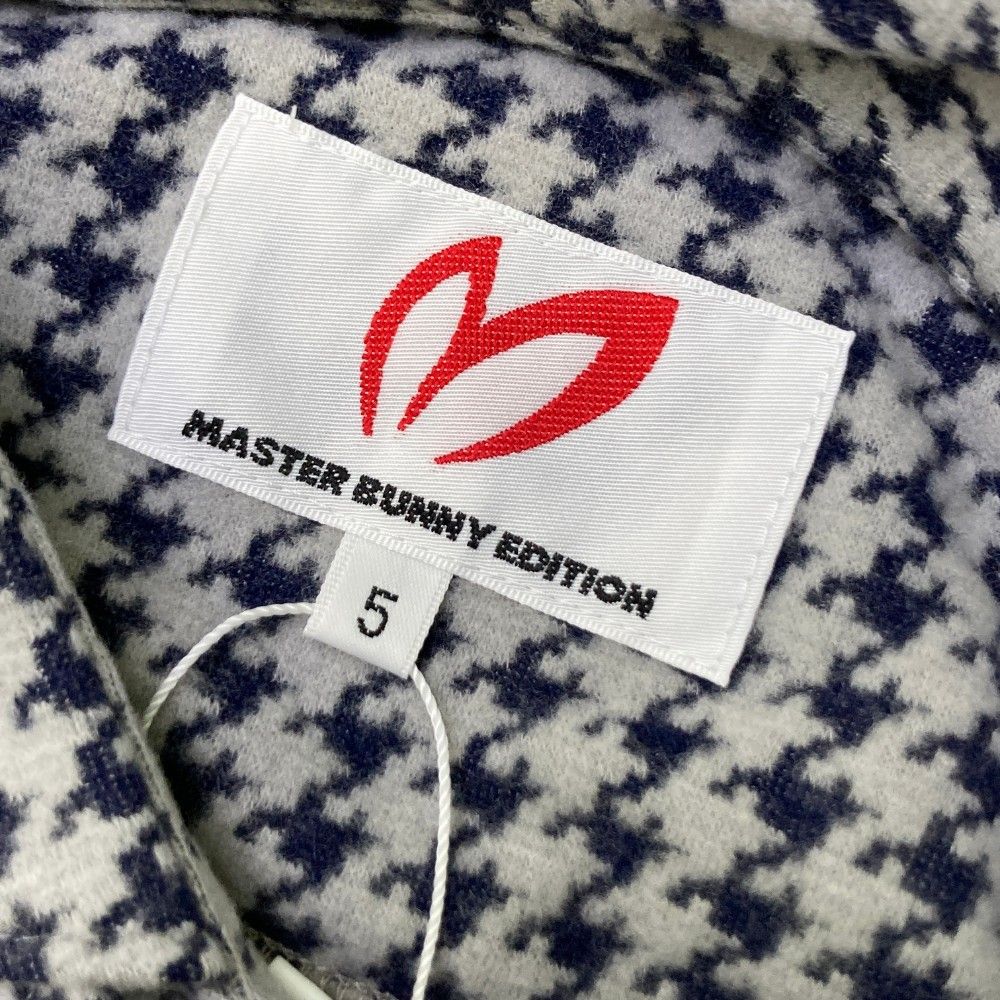 サイズ：5 MASTER BUNNY EDITION マスターバニーエディション  長袖ポロシャツ 千鳥柄 グレー系 [240101364677] ゴルフウェア メンズ ストスト サイズ：5 MASTER BUNNY EDITION マスターバニーエディション