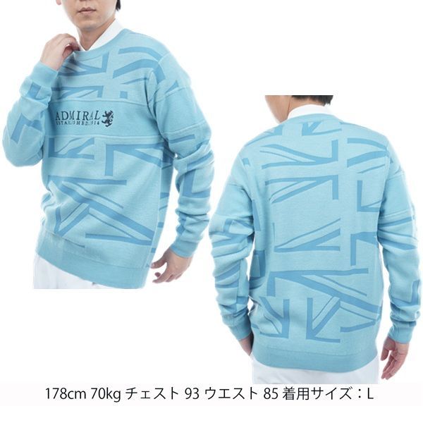 アドミラル ゴルフ メンズ UJジャガード クルーネックセーター ADMIRAL