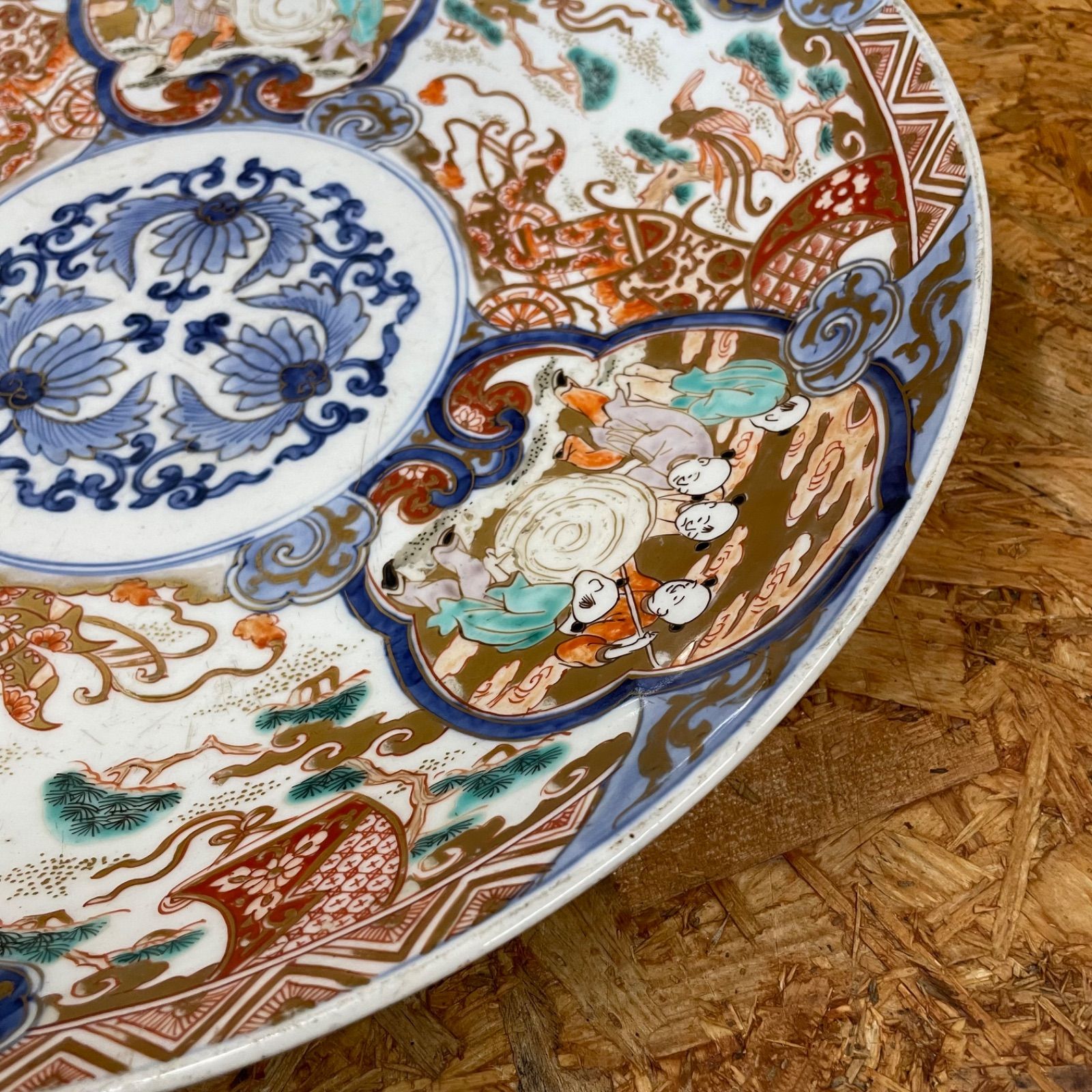 古伊万里焼 大皿 辻製 辻家 骨董品 色絵 アンティーク