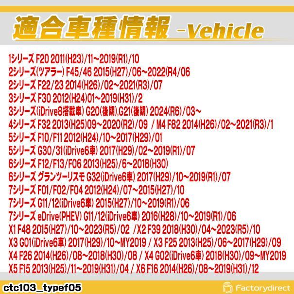 CTC-103 TypeF05 TVキャンセラー BMW F20 F30 F10 F11 G30 G11 F38 F39 G02 F16 F16 TVフリー TVジャンパー キャンセラー テレビ テレビキャンセラー ナビ
