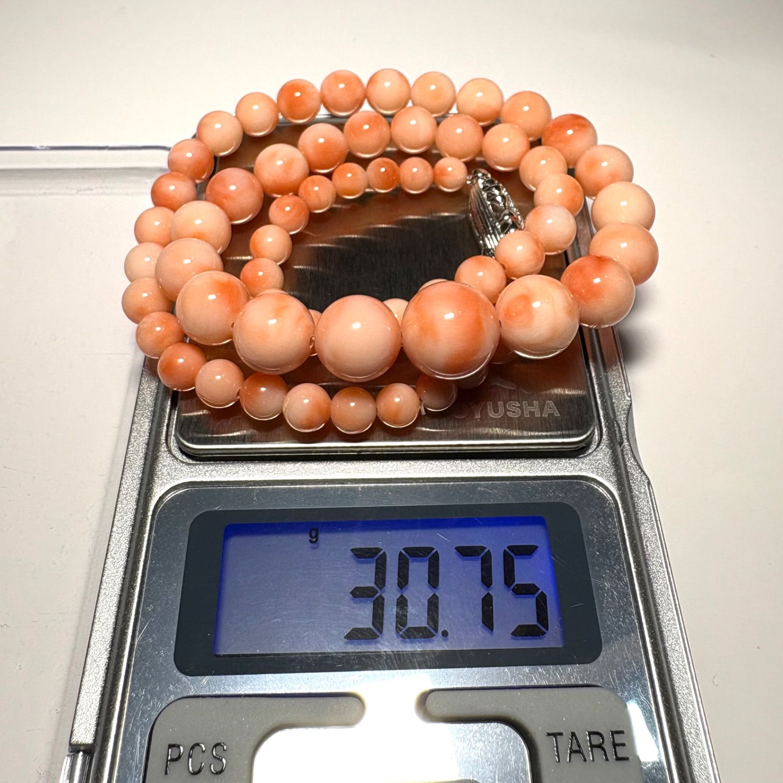 優雅な輝き 天然桃珊瑚ネックレス（43cm） - メルカリ