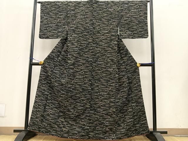 平和屋着物▽小紋 単衣 熊取 洗える着物 CAAV9540ze