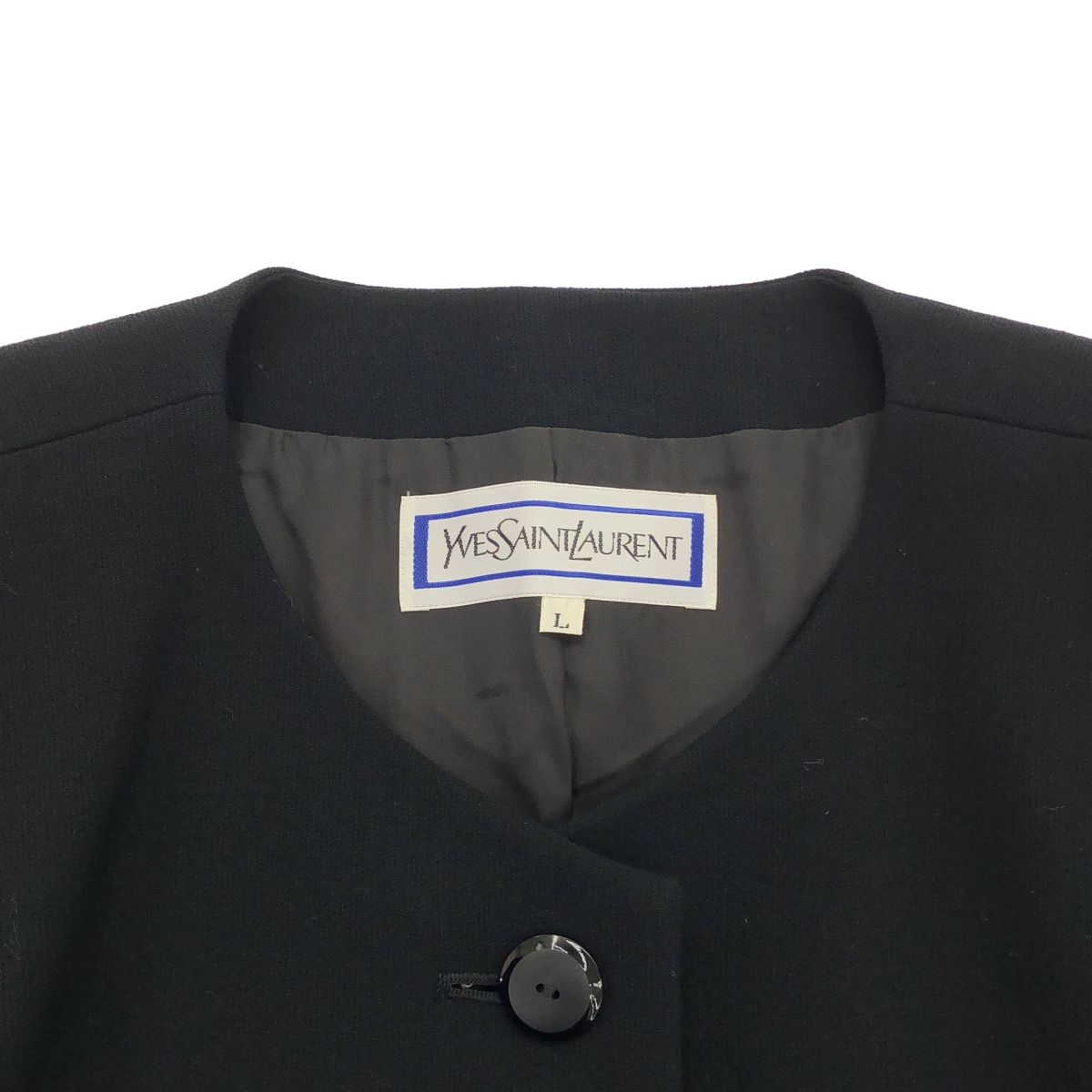 Yves Saint Laurent YSL サンローラン ノーカラージャケット SAINT LAURENT - イヴサンローラン ジャケット ノーカラー