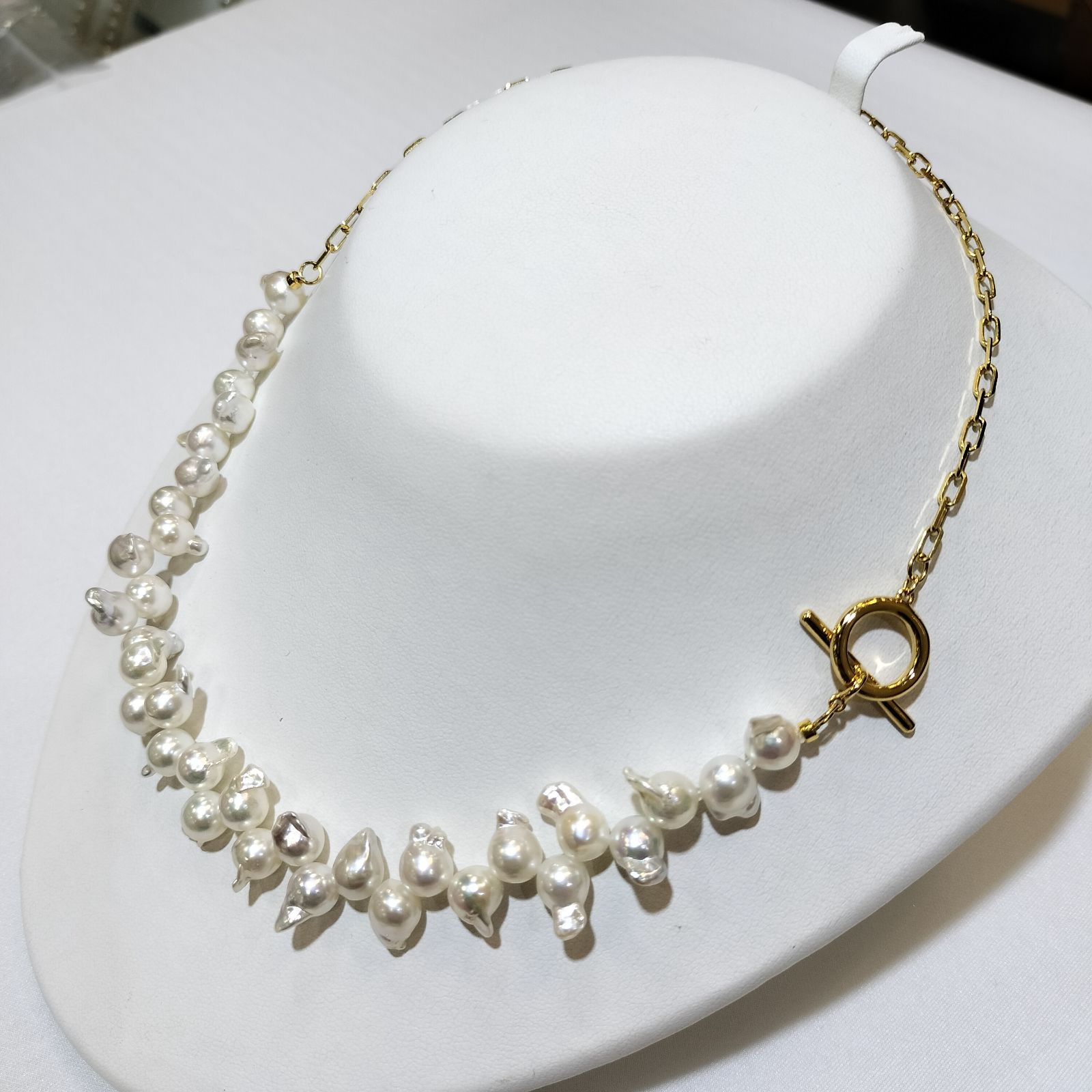 美品！！K18YGあこやパール　クレオパトラネックレス 美品！！K18YGあこやパール クレオパトラネックレス