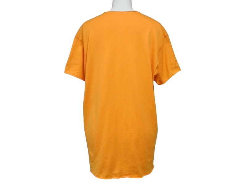 Lucien Pellat-Finet ルシアン ペラフィネ スカル 半袖Tシャツ サイズM プリント オレンジ 4 b 006512