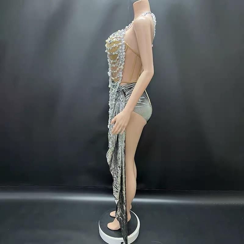 ♥ 社交ダンスドレス ベリーダンス衣装 セクシー ホルターネック 光沢 ボディコン ドレス 海辺 音楽フェス クラブ 衣装
