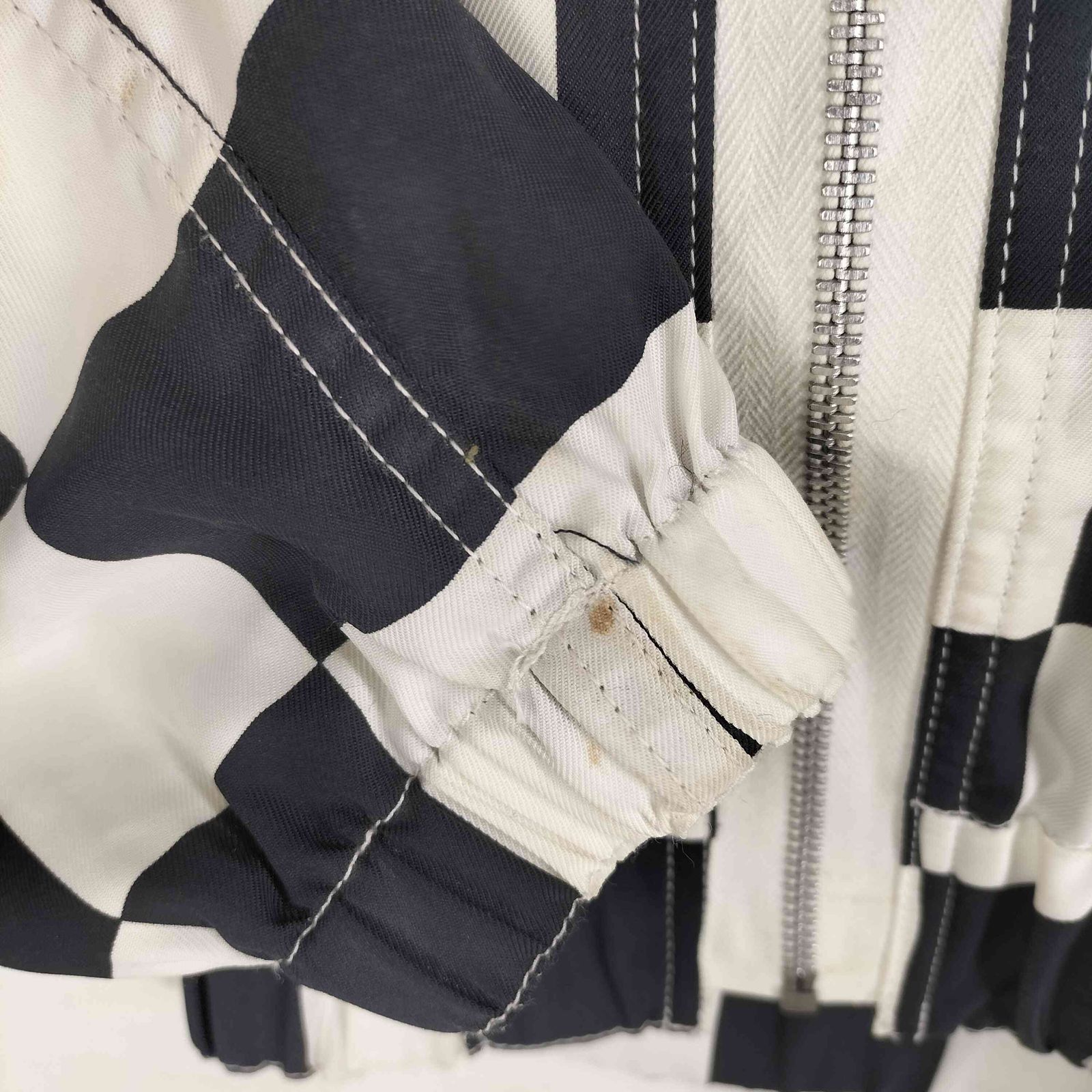 アンユーズド UNUSED 14SS チェッカーフラッグジャケット ノーカラー 