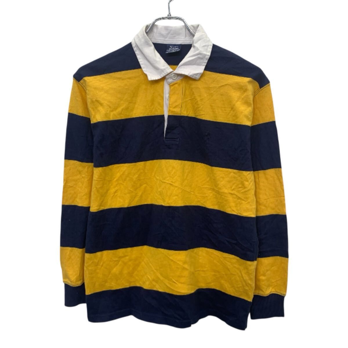人気SALE，大人気 POLO RALPH LAUREN 長袖 ポロシャツ L キッズ 150～ ネイビー イエロー ポロラルフローレン ハーフボタン ラガーシャツ 秋物 a710-5043 その他
